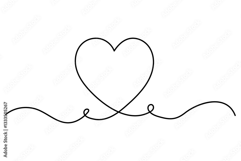 Heart continuous single line art drawing. Hand drawn doodle heart outline vector illustration
Heart continuous single line art drawing. Hand drawn doodle heart outline vector illustration