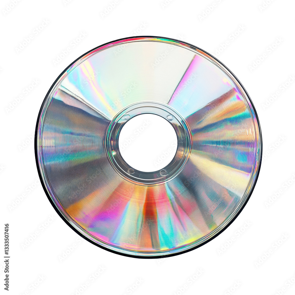 Reflective CD isolated on white background showcasing vibrant colors and unique design, Giraffe isolated on white background Reflective CD isolated on white background showcasing vibrant colors and unique design, Giraffe isolated on white background