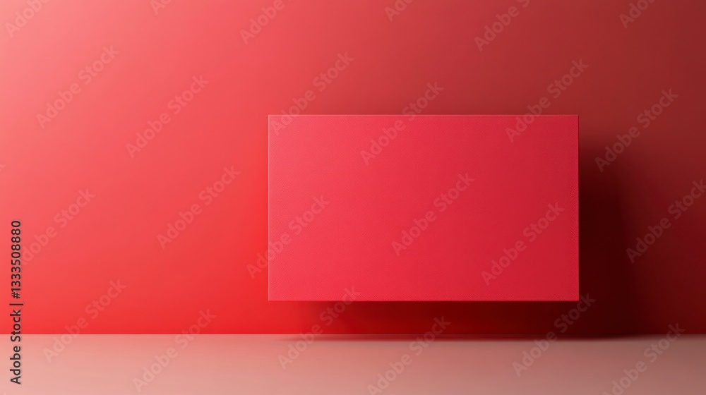 Red Rectangle in Empty Room Simple Background for Mockup or Presentation Red Rectangle in Empty Room Simple Background for Mockup or Presentation