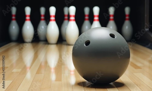 Bowling Ball and Pins Scene