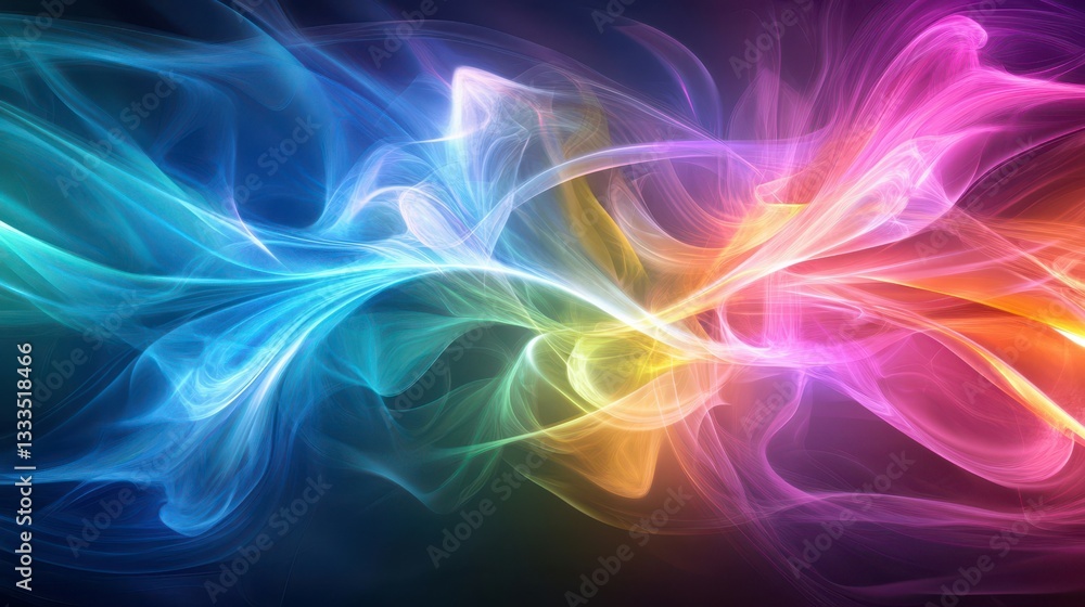 Abstract Spectrum of Colors: A vibrant display of interwoven and flowing, a mesmerizing blend of colors, evoking a sense of dynamism, energy, and creativity.