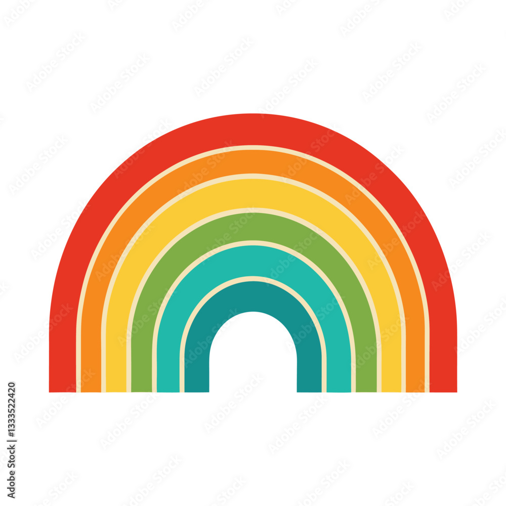 Fototapeta premium Vibrant Retro Rainbow Design retro t-shirt design. 