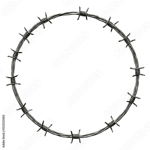 barbed wire isolated on white, PNG transparent