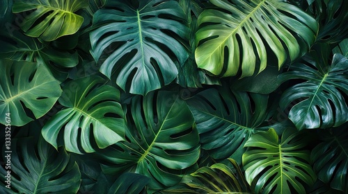 Wallpaper Mural Exotic Tropical Leaves in Bright Green for Vibrant Background Design Torontodigital.ca