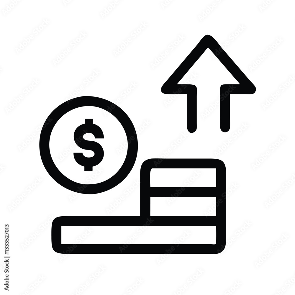 Financial Growth Icon – Business Investment, Profit Increase, and Revenue Rise Symbol Financial Growth Icon – Business Investment, Profit Increase, and Revenue Rise Symbol