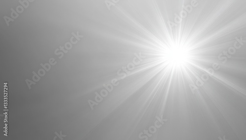 Abstract White Light Burst on Gray Background