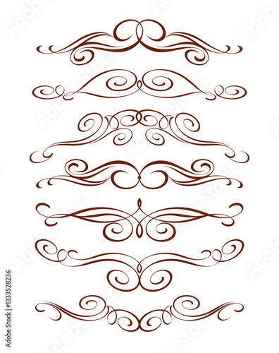 1089.epsSet of  decorative elements for design isolated, editable. From the largest and best collection of decorative elements .