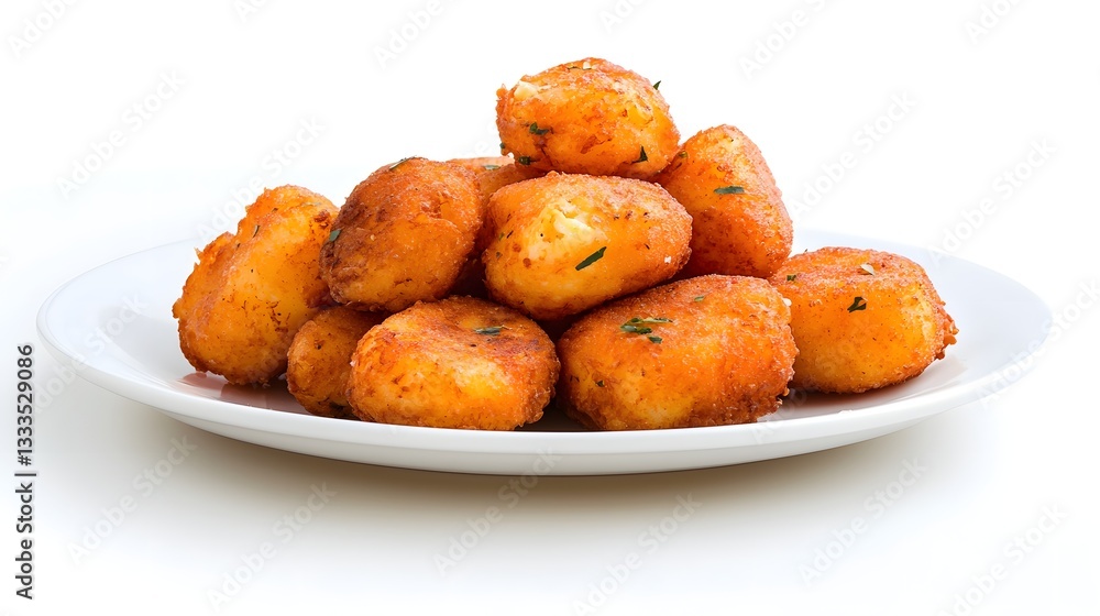 Beautifully arranged plate of golden brown egg fritters stacked and presented in an and visually appealing manner showcasing the savory and delicious nature of this culinary delight Beautifully arranged plate of golden brown egg fritters stacked and presented in an and visually appealing manner showcasing the savory and delicious nature of this culinary delight