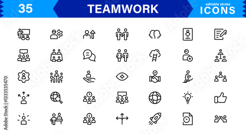 Teamwork and Collaboration Icon Pack. Clean, Scalable Icons for Teamwork, Cooperation, Group Projects, and Leadership