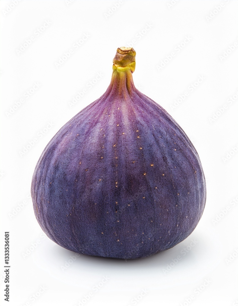 Obraz premium A single ripe purple fig, showcasing its rich color and natural texture. A still life image perfect for culinary or healthy eating themes.