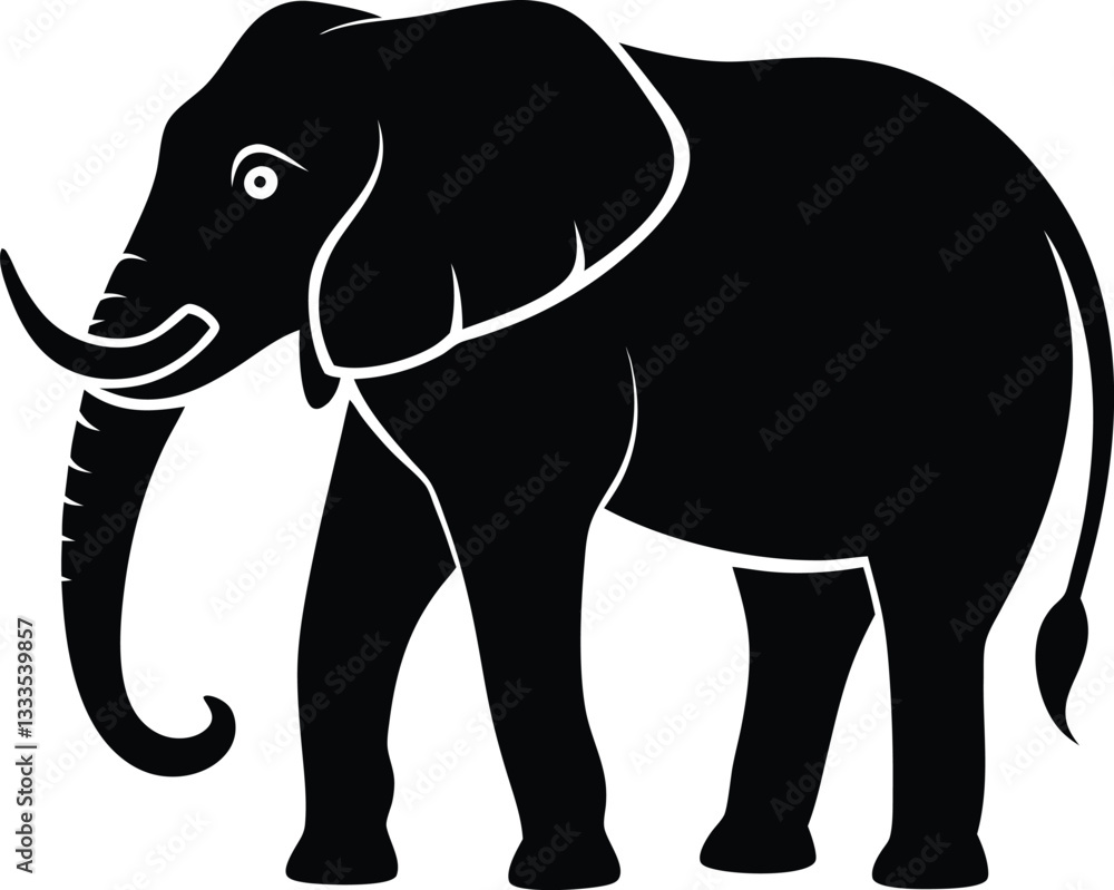 Obraz premium Elephant Silhouette Vector Design, Elephant Icon