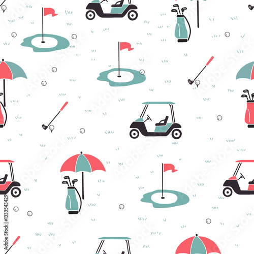Celebration of Chic Golf Paradise Vector Pattern can be use for background and apparel design