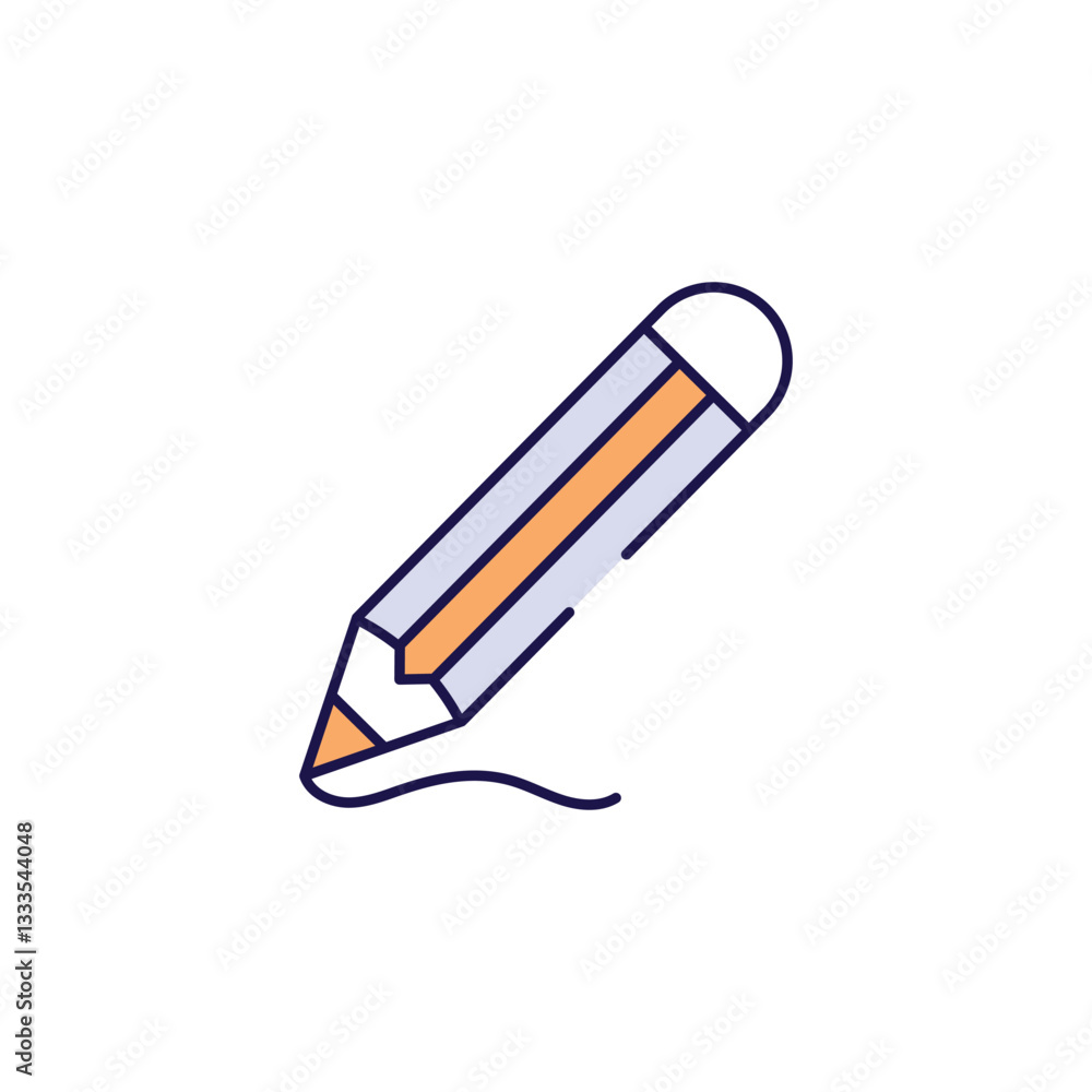 Fototapeta premium Design Pencil icon design with white background stock illustration