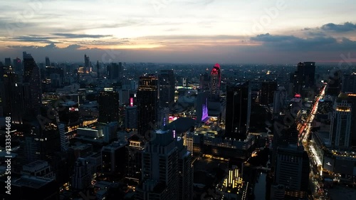 Wallpaper Mural Neon signs and digital billboards light up Bangkok city with bustling shopping districts. Bangkok, Thailand. Torontodigital.ca