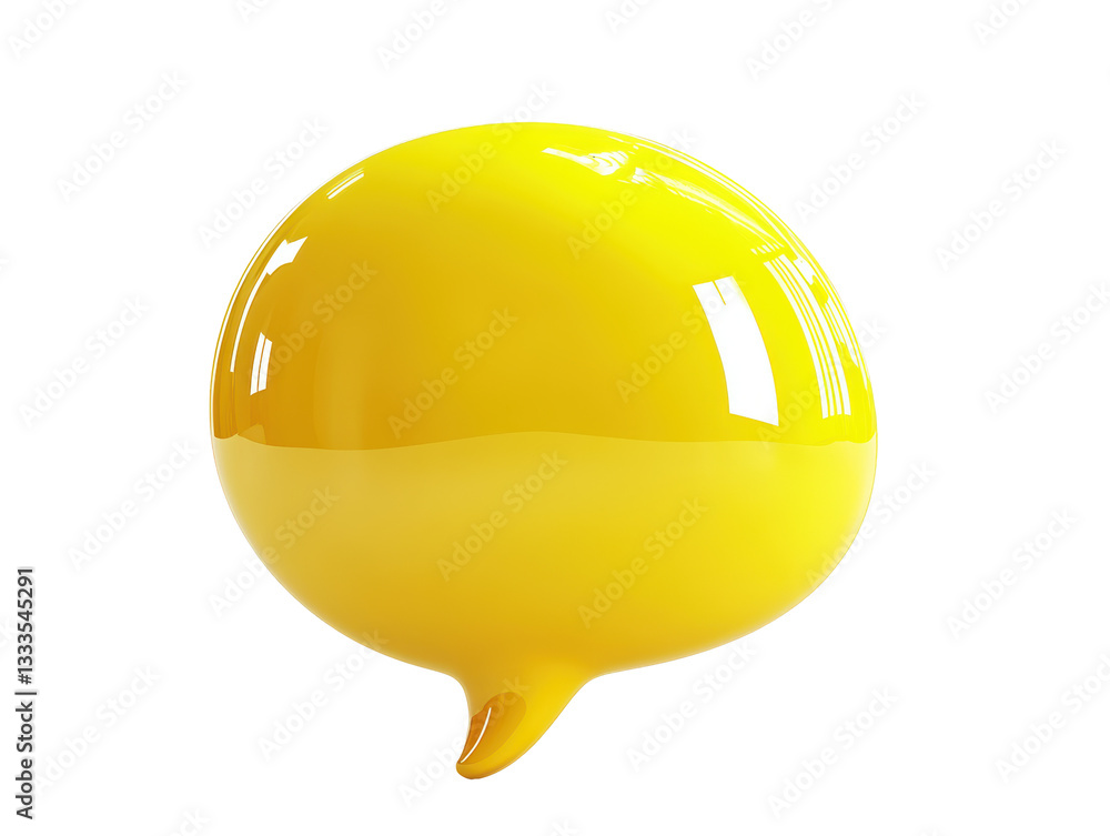 Isolated Shiny Yellow Speech Bubble Isolated Shiny Yellow Speech Bubble
