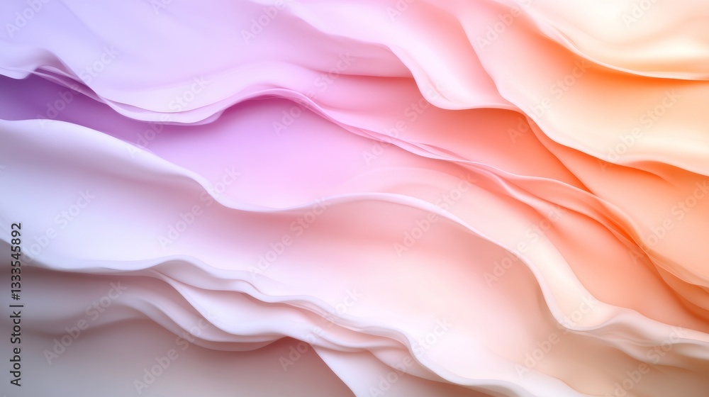 Fototapeta premium Abstract flowing pastel waves. Soft, blended colors create a smooth, dynamic texture