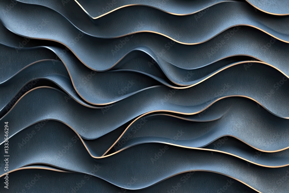 Textured 3D seamless wave panel with soft shadows Textured 3D seamless wave panel with soft shadows