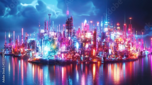 Wallpaper Mural Neon Metropolis Torontodigital.ca