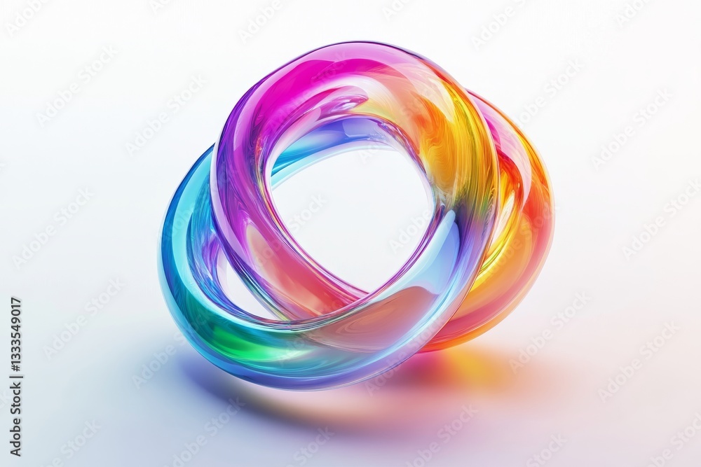 A multi-colored abstract shape with the appearance of glass. A multi-colored abstract shape with the appearance of glass.