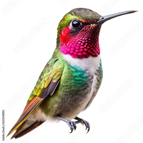 hamming bird isolated on white