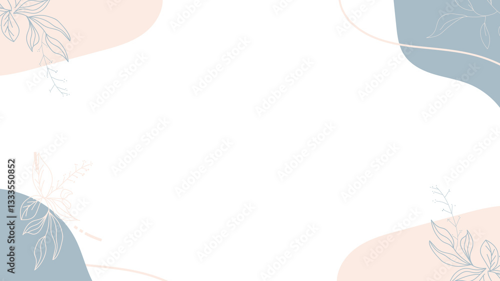 Obraz premium An Abstract frame background with pink and purple geometric shapes, dots, and lines for presentation, flat design border on a white background with copy space