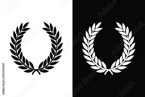 Laurel Wreath Silhouette. High-Quality Vector Illustration & Logo