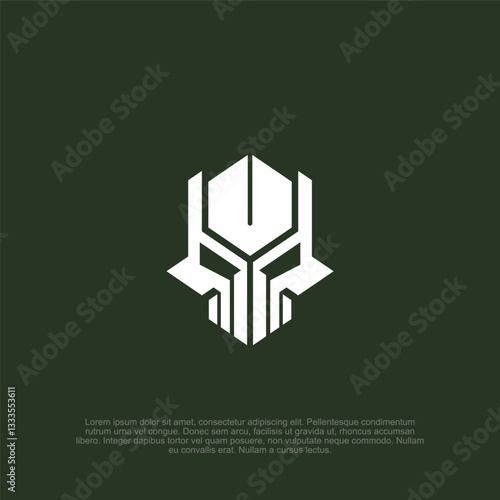 Simple robotic skull robot logo with a sleek and futuristic design, designed for tech brands, gaming logos, and cyberpunk aesthetics