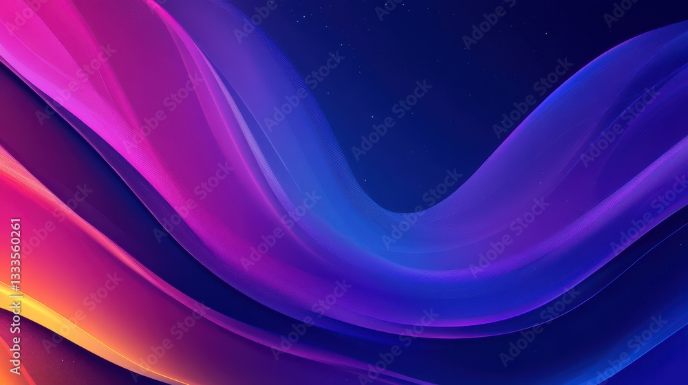 Naklejka premium Abstract Colorful Waves of Light on Dark Background for Design