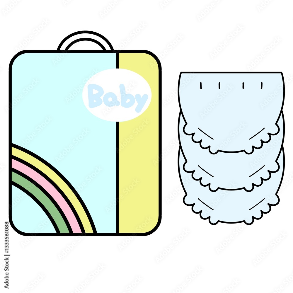 おむつのシンプルでかわいいイラスト素材 おむつのシンプルでかわいいイラスト素材
