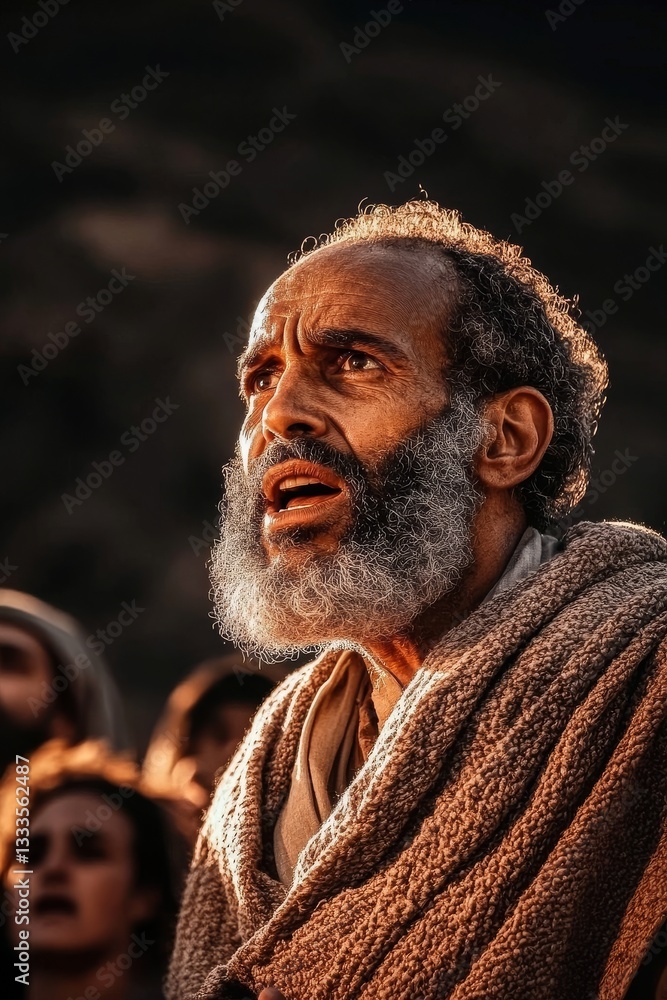 Samuel delivering a powerful message to the Israelites. Samuel delivering a powerful message to the Israelites.