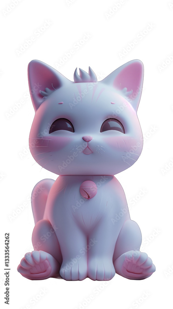 Fototapeta premium Adorable 3D Rendered Kitten: A Cute Digital Pet
