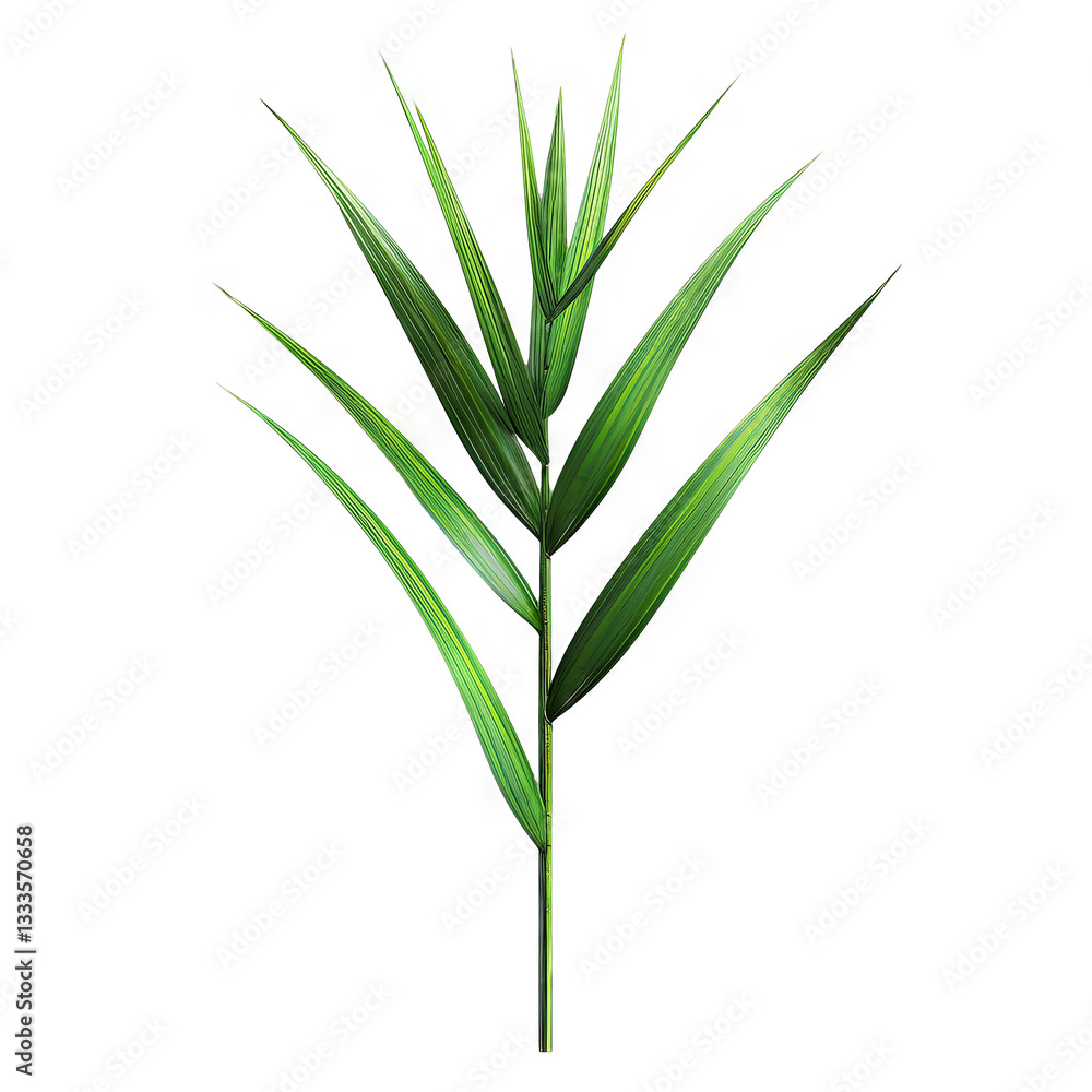 Naklejka premium Vibrant Green Plant with Rainbow Splashes