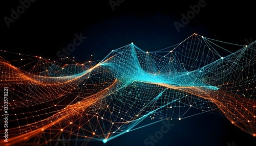 Data technology background. Abstract background. Connecting dots and lines on dark background.