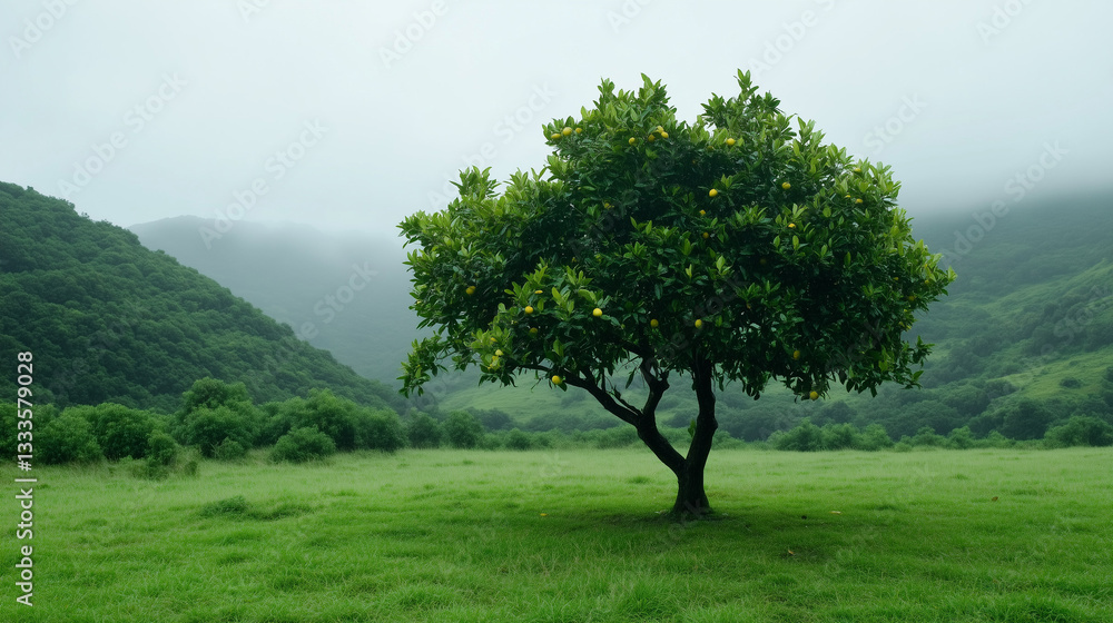 Fototapeta premium tree in the fog