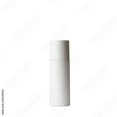 isolated transparent png Minimalist white bottle for beverages.