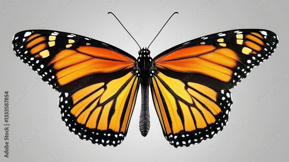 Fototapeta premium Monarch Butterfly, Isolated, Studio Shot
