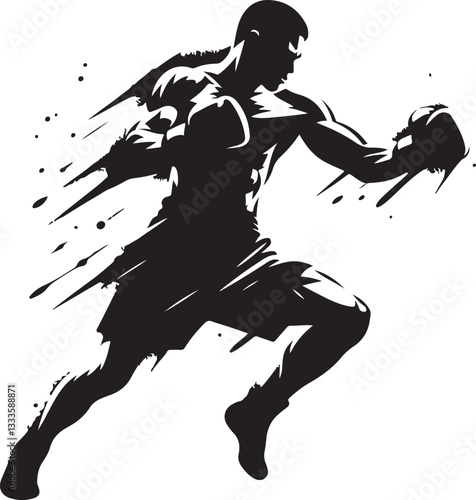 Boxing Fighter Silhouette Vector Set