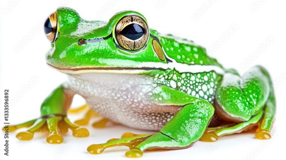 Close-up of vibrant green tree frog Close-up of vibrant green tree frog