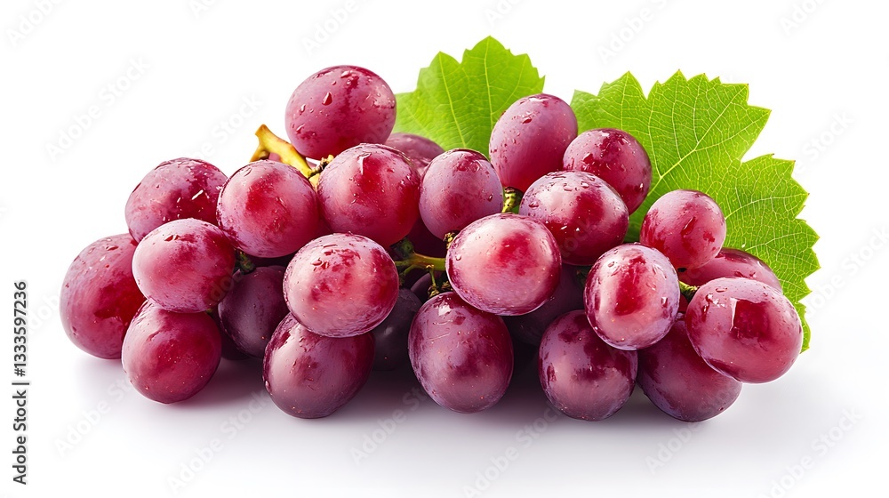 Fototapeta premium Fresh red grapes harvested farm food photography bright studio close-up