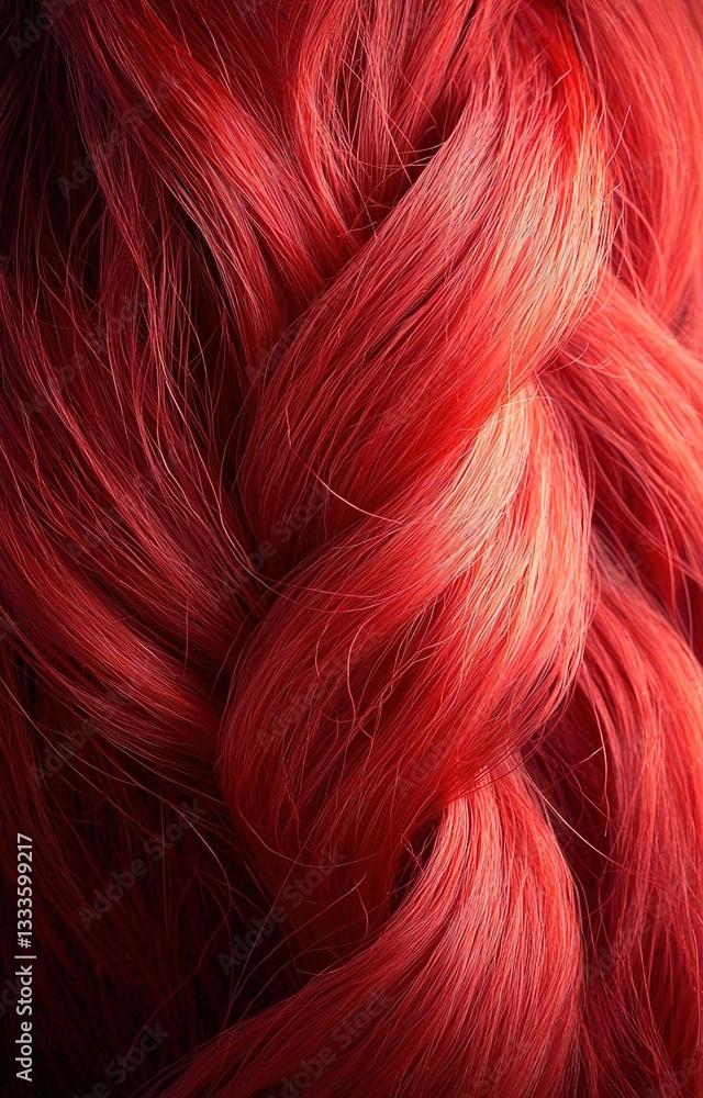Naklejka premium A detailed close-up of frizzy, curly red hair, offering a vibrant and textured visual representation