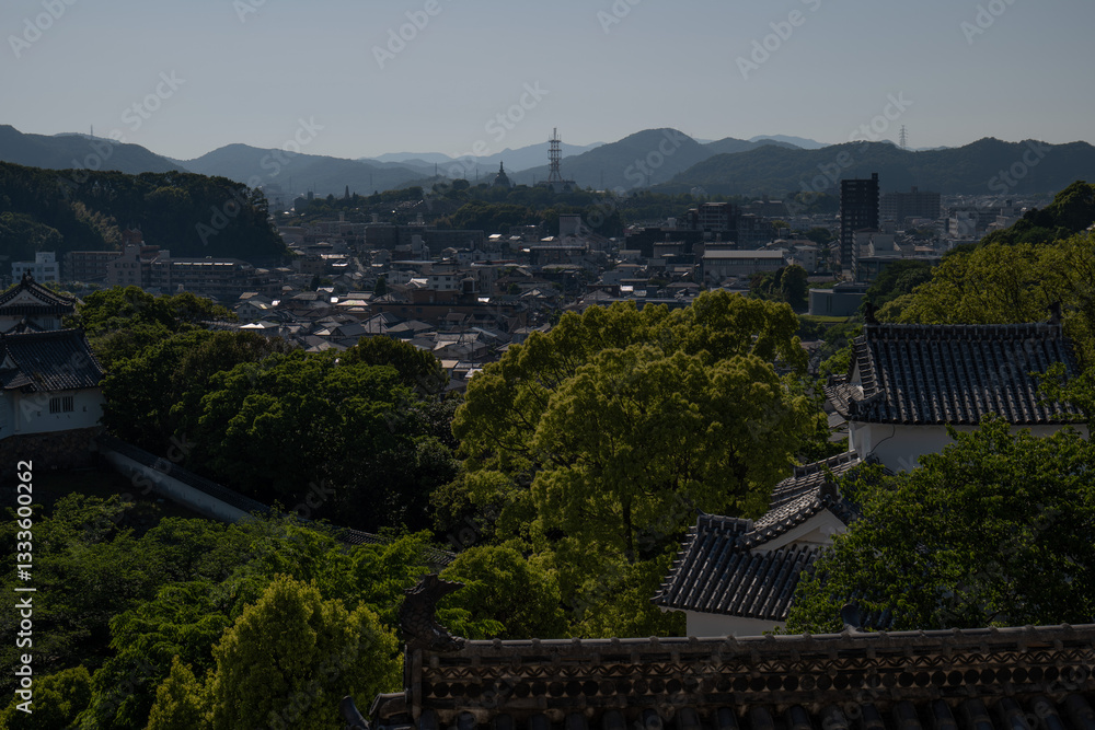 Obraz premium 日本、世界遺產、姫路城、兵庫県、日本の城、江戸時代、古代建築