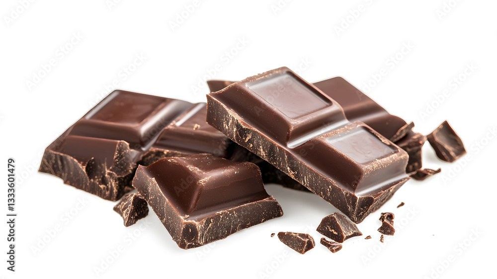 A chocolate bar with a few pieces missing A chocolate bar with a few pieces missing