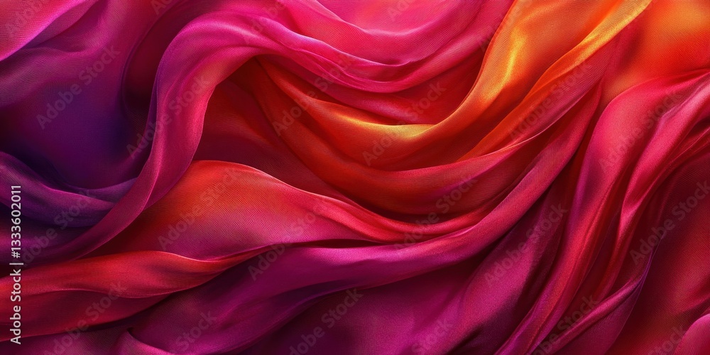 Obraz premium Flowing Fabrics: The vibrant interplay of rich, warm colors in an artistic display of flowing fabrics creates a sensory experience, inviting exploration and offering a touch of elegance.