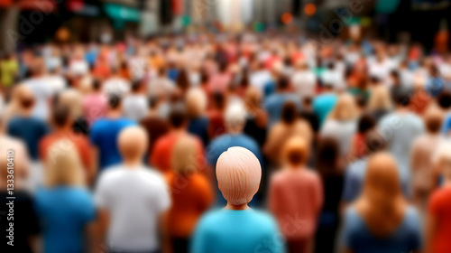 Wallpaper Mural Blurred Crowd of People Walking in a City Street Torontodigital.ca