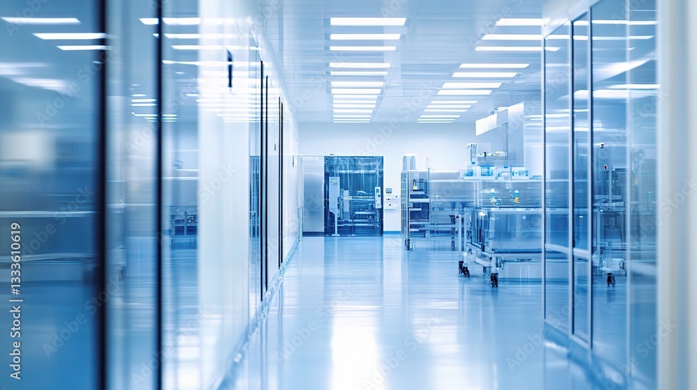 Obraz premium High-Tech Semiconductor Manufacturing Environment Inside Clean Room