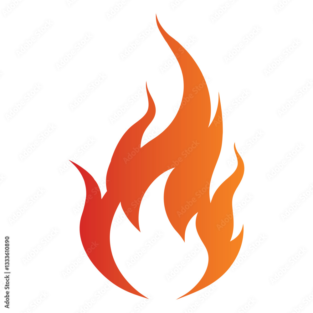 Red Fire Flame Vector Illustration for Bold Designs Red Fire Flame Vector Illustration for Bold Designs