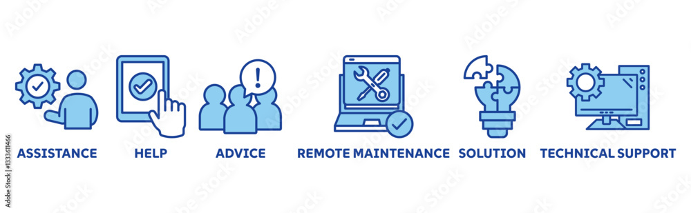 IT Expert icon SET vector illustration concept with icon of assitance, help ,advice, remote maintenance, solutions, technical support IT Expert icon SET vector illustration concept with icon of assitance, help ,advice, remote maintenance, solutions, technical support