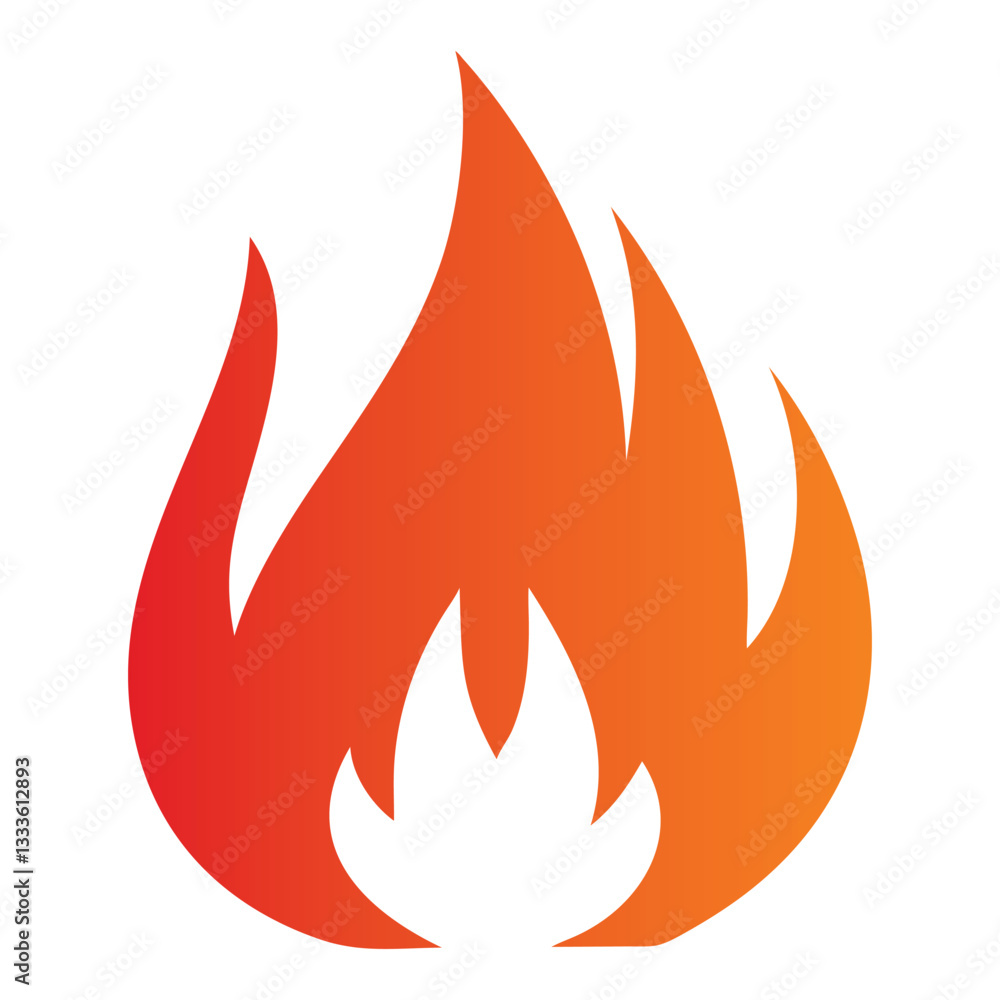 Red Fire Flame Vector Illustration for Bold Design Red Fire Flame Vector Illustration for Bold Design
