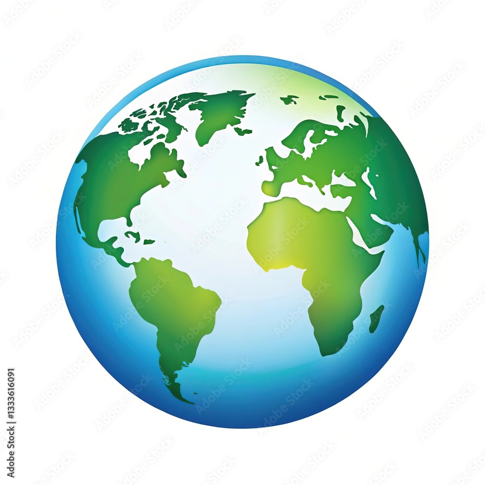 Our Vibrant Green Earth, A Symbol Of Global Unity And Environmental Consciousness, Depicted In A Smooth, Glossy 3d Style Our Vibrant Green Earth, A Symbol Of Global Unity And Environmental Consciousness, Depicted In A Smooth, Glossy 3d Style