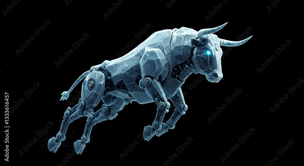 Obraz premium icy mecha bull